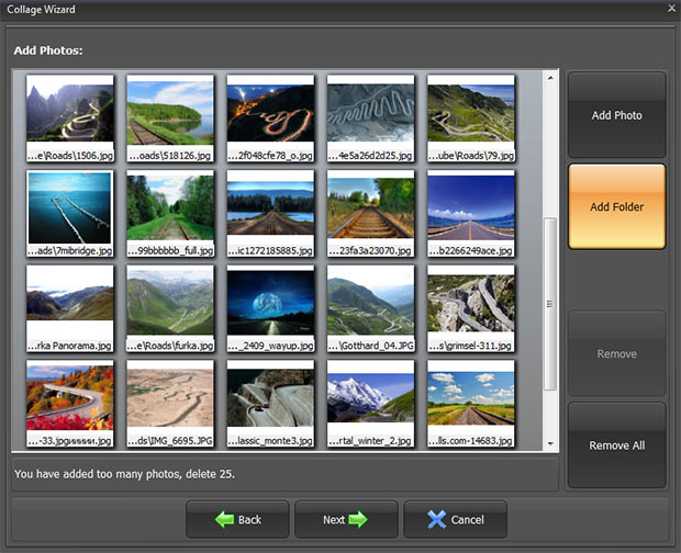 Grid Collage Wizard - adding photos