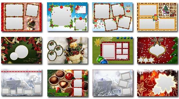 Winter collage templates