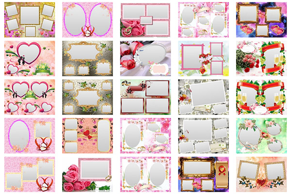 Romantic collage templates