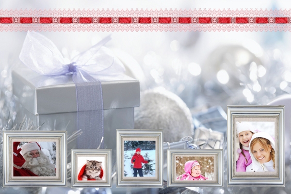 Winter collage template